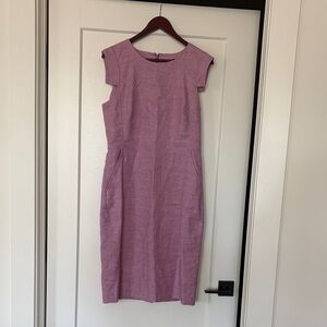 J. Crew Lavender Midi Dress with Cap Sleeves